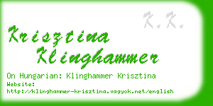 krisztina klinghammer business card